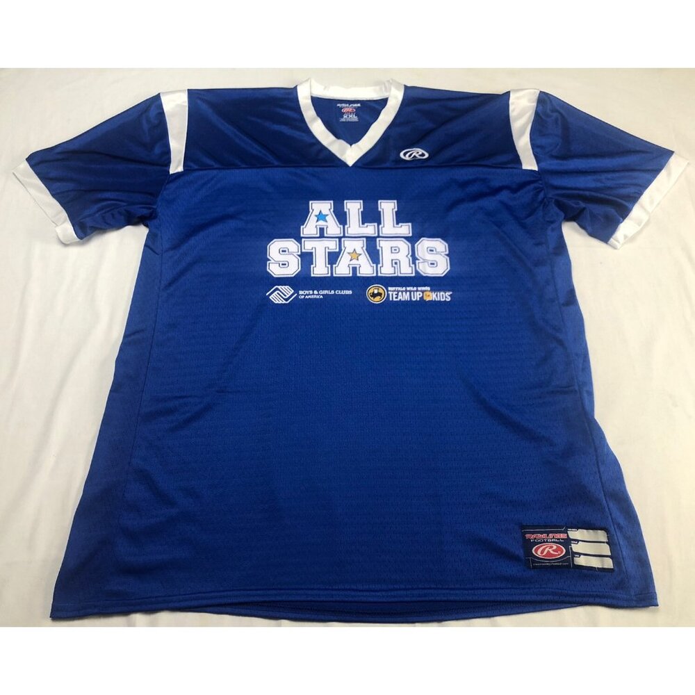 Rawlings Football Jersey Men Size 2XL All Stars Blue White Boys & Girls Club